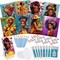 72-Piece Pre-Drawn Canvas Paint & Sip Kit for Adults – 8x10 Inch Pre-Printed Canvases with Easels, Brushes, Paints, Aprons & Color Cards, DIY Painting Party Set, Black Girl Designs (Cream/Light brown)